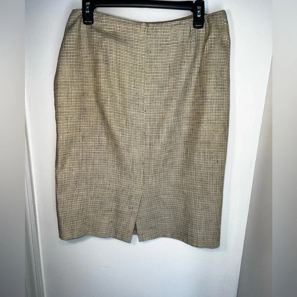 Carlisle,14, Vintage tweed,silk linen blend midi pencil skirt rear hook eyes zip - Picture 2 of 6